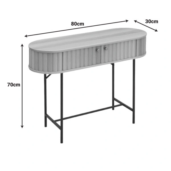 Κονσόλα Zakro  MDF-μέταλλο σε oak απόχρωση 80x30x70εκ
