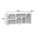 Μπουφές Emersi με ράφια mdf σε λευκή απόχρωση 164x34x76εκ