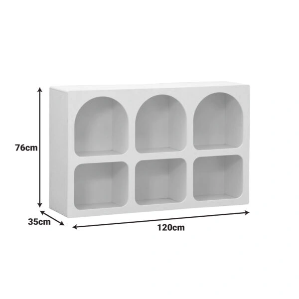 Μπουφές Emersi  με ράφια mdf σε λευκή απόχρωση 120x35x76εκ