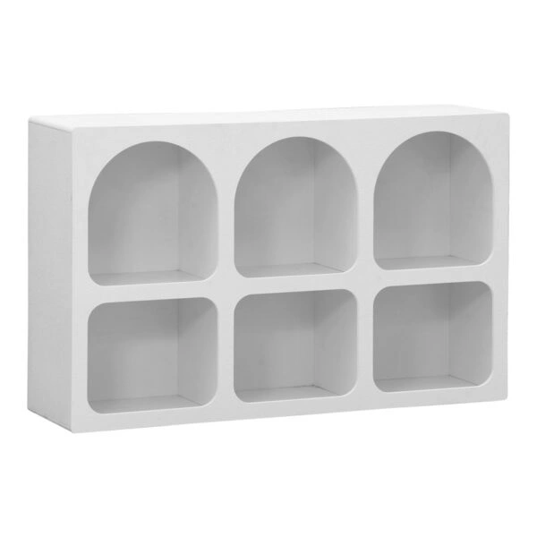 Μπουφές Emersi  με ράφια mdf σε λευκή απόχρωση 120x35x76εκ