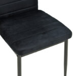 Καρέκλα Parker  βελούδο σε μαύρη απόχρωση με μαύρα μεταλλικά πόδια 39.5x48x95εκ