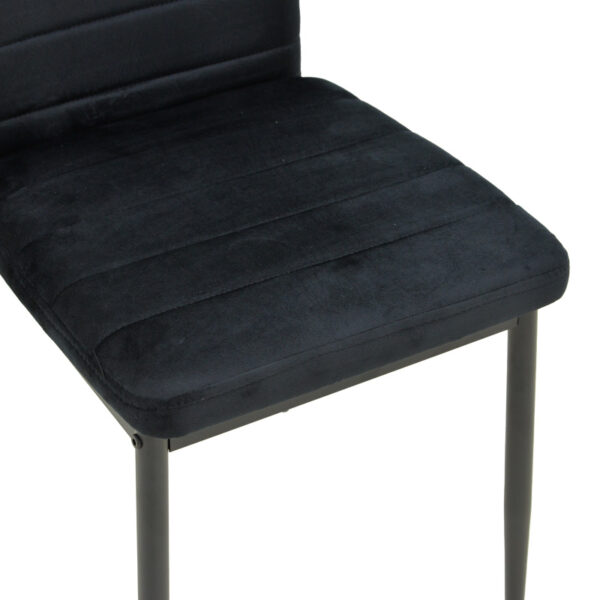 Καρέκλα Parker  βελούδο σε μαύρη απόχρωση με μαύρα μεταλλικά πόδια 39.5x48x95εκ