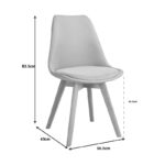 Καρέκλα Gaston  μπεζ ύφασμα και ξύλινο πόδι σε φυσική απόχρωση 48x55x83εκ