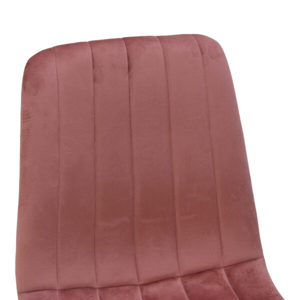 Καρέκλα Noor  βελούδο σάπιο μήλο - πόδια σε φυσική απόχρωση 44x53x86εκ