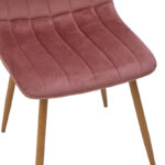 Καρέκλα Noor  βελούδο σάπιο μήλο - πόδια σε φυσική απόχρωση 44x53x86εκ