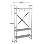 Έπιπλο εισόδου Levento  oak με μαύρο μεταλλικό σκελετό 88x34x180εκ