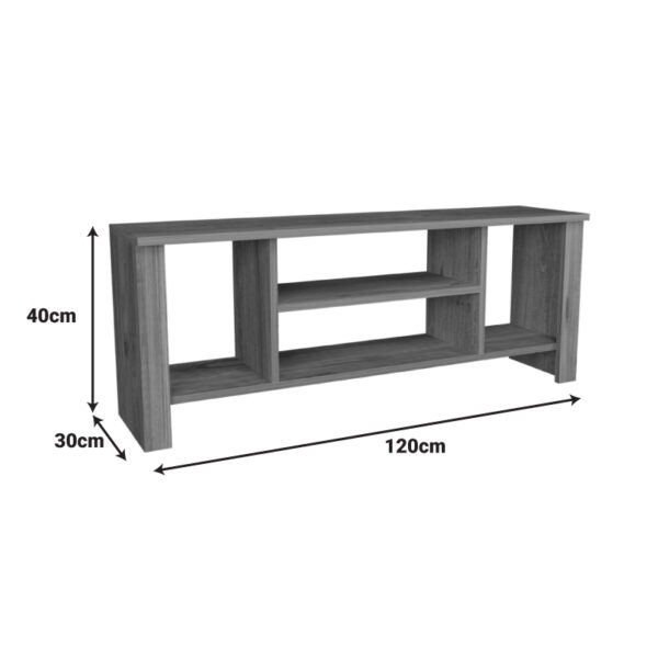 Έπιπλο τηλεόρασης Seref  σε ανθρακί απόχρωση 120x30x47εκ