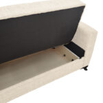 Καναπές-κρεβάτι με αποθηκευτικό χώρο διθέσιος Modesto  κρεμ ύφασμα 155x85x80εκ