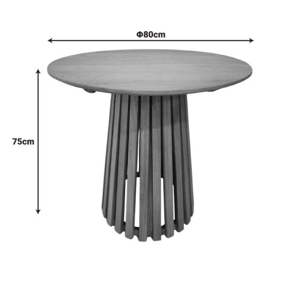 Τραπέζι Kenda I mindi ξύλο σε φυσική απόχρωση Φ80x75εκ