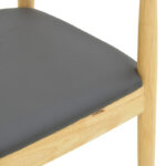 Πολυθρόνα Joube rubberwood σε φυσική απόχρωση με μαύρο pu μαξιλάρι 59x48x73εκ