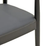 Πολυθρόνα Joube  rubberwood σε μαύρη απόχρωση με μαύρο pu μαξιλάρι 59x48x73εκ