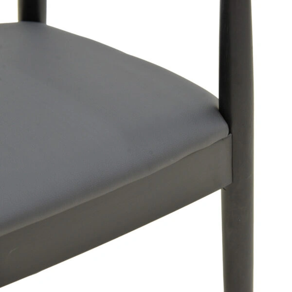 Πολυθρόνα Joube  rubberwood σε μαύρη απόχρωση με μαύρο pu μαξιλάρι 59x48x73εκ