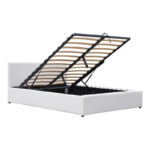 Κρεβάτι Dellia με αποθηκευτικό χώρο pu λευκό 150x200εκ