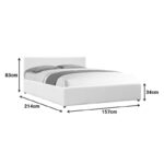 Κρεβάτι Dellia με αποθηκευτικό χώρο pu λευκό 150x200εκ