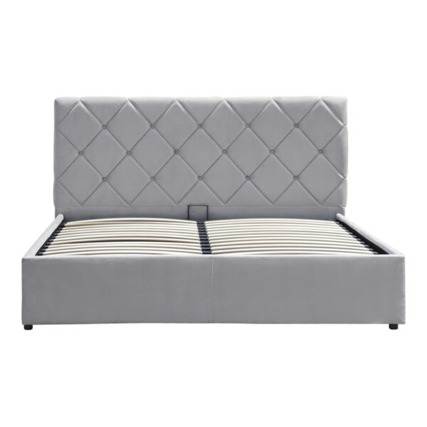 Κρεβάτι Dreamie με αποθηκευτικό χώρο βελούδο γκρι 160x200εκ