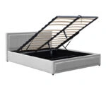 Κρεβάτι Huga με αποθηκευτικό χώρο βελούδο γκρι 120x200εκ