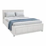 Κρεβάτι Huga με αποθηκευτικό χώρο ύφασμα γκρι 120x200εκ