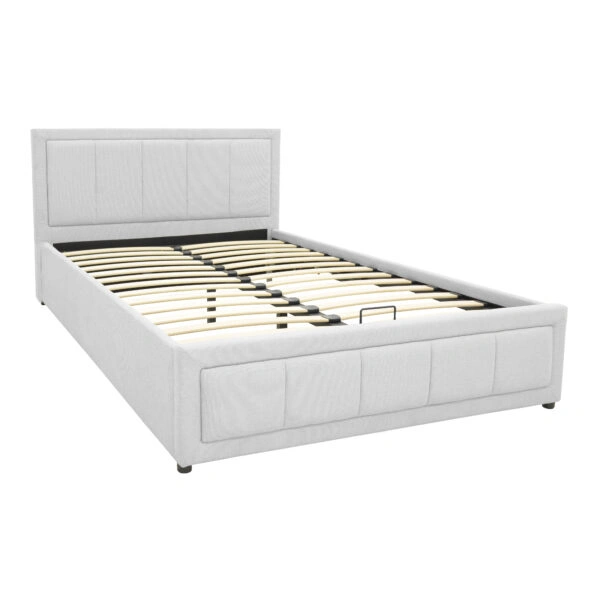 Κρεβάτι Huga με αποθηκευτικό χώρο ύφασμα γκρι 120x200εκ