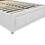 Κρεβάτι Huga με αποθηκευτικό χώρο ύφασμα γκρι 120x200εκ