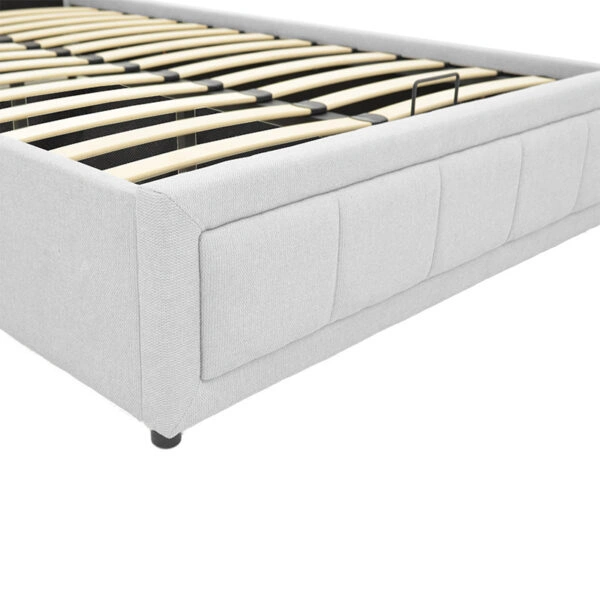 Κρεβάτι Huga με αποθηκευτικό χώρο ύφασμα γκρι 120x200εκ