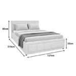 Κρεβάτι Huga με αποθηκευτικό χώρο ύφασμα γκρι 120x200εκ