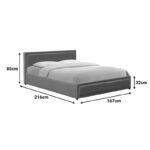 Κρεβάτι Huga με αποθηκευτικό χώρο βελούδο ανθρακί 160x200εκ