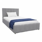 Κρεβάτι Snuggle με αποθηκευτικό χώρο βελούδο γκρι 120x200εκ