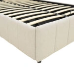 Κρεβάτι Snuggle  με αποθηκευτικό χώρο ύφασμα μπεζ 120x200εκ