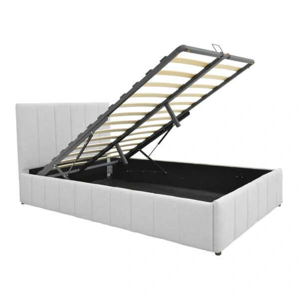 Κρεβάτι Snuggle με αποθηκευτικό χώρο ύφασμα γκρι 120x200εκ