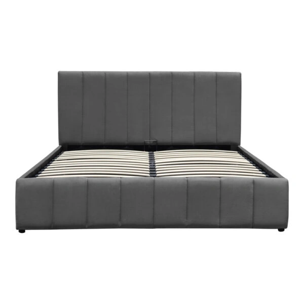 Κρεβάτι Snuggle  με αποθηκευτικό χώρο βελούδο ανθρακί 160x200εκ