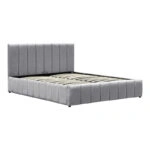 Κρεβάτι Snuggle με αποθηκευτικό χώρο βελούδο γκρι 160x200εκ