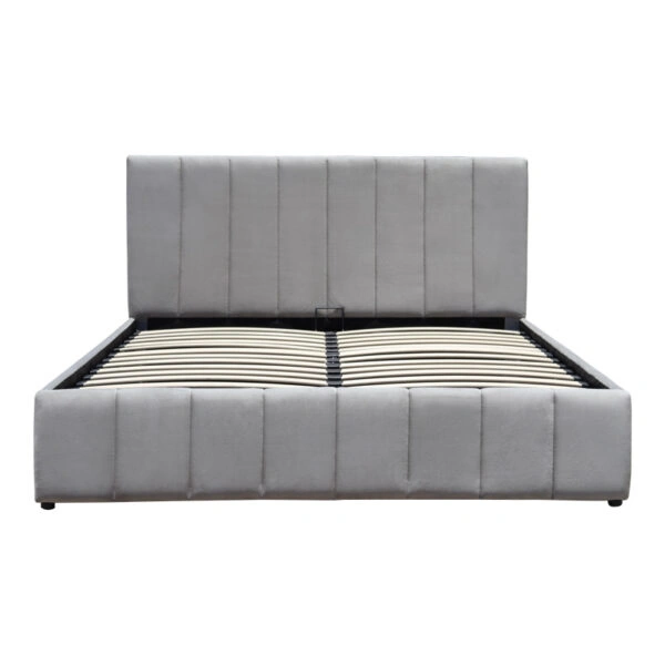 Κρεβάτι Snuggle με αποθηκευτικό χώρο βελούδο γκρι 160x200εκ