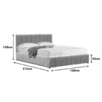 Κρεβάτι Snuggle με αποθηκευτικό χώρο βελούδο γκρι 160x200εκ