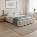 Κρεβάτι Snuggle  με αποθηκευτικό χώρο ύφασμα μπεζ 160x200εκ