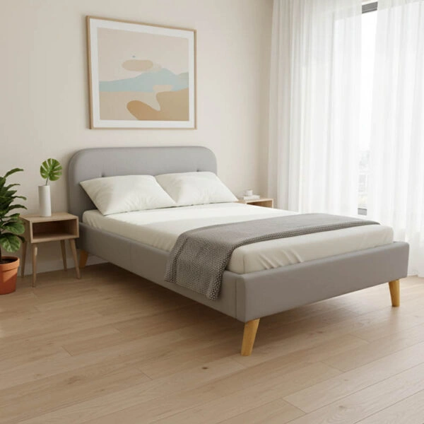 Κρεβάτι LumiLux  ύφασμα σε γκρι απόχρωση 160x200εκ