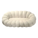 Καναπές Embrace μπουκλέ ύφασμα σε μπεζ απόχρωση 180x105x65εκ