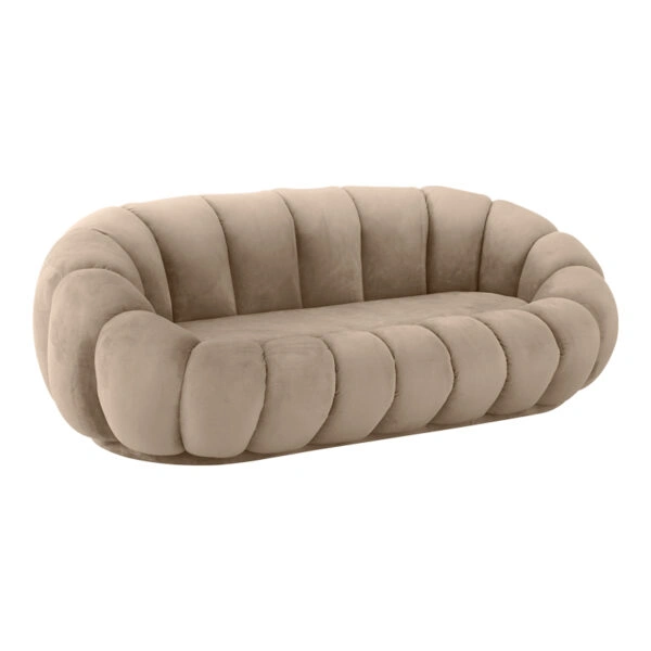 Καναπές Embrace βελούδο σε μπεζ απόχρωση 180x105x65εκ