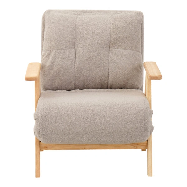 Πολυθρόνα-Κρεβάτι Restyl  rubberwood- ύφασμα σε κρεμ απόχρωση 75x60x93εκ