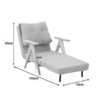 Πολυθρόνα-Κρεβάτι Restyl  rubberwood- ύφασμα σε κρεμ απόχρωση 75x60x93εκ