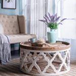 Alcott Τραπέζι Σαλονιού Ξύλο MDF Λευκή Πατίνα (81x81x40)cm