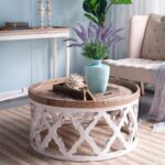 Alcott Τραπέζι Σαλονιού Ξύλο MDF Λευκή Πατίνα (81x81x40)cm