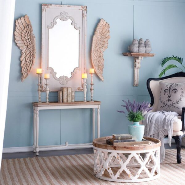 Alcott Τραπέζι Σαλονιού Ξύλο MDF Λευκή Πατίνα (81x81x40)cm