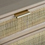 Κομοδίνο ξύλινο  με 1 συρτάρι και 1 ντουλάπι φυσικού χρώματος 42 X 34.5 X 71cm