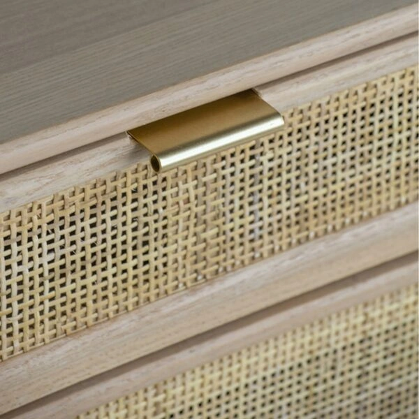 Κομοδίνο ξύλινο  με 1 συρτάρι και 1 ντουλάπι φυσικού χρώματος 42 X 34.5 X 71cm