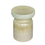 Artekko Metro Μπεζ Κεραμικό Τραπέζι Βοηθητικό Σκαμπό (34.9x34.9x45.7)cm