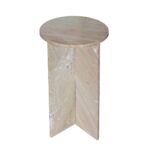 Artekko Taric Μπεζ Μαρμάρινο Βοηθητικό Τραπέζι (38x38x61)cm