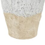 Artekko Bard Λευκό Διακοσμητικό Βάζο από Τερακότα με Μπεζ Λεπτομέρειες (20x20x35)cm
