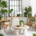 Artekko Bard Λευκό Διακοσμητικό Βάζο από Τερακότα με Μπεζ Λεπτομέρειες (22x22x40)cm