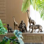 Artekko Animal Μπρονζέ Επιτραπέζια Διακοσμητική Τίγρη Ρητίνης (29x9x14.5)cm