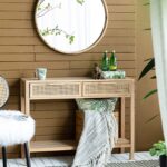 Artekko Cons Κονσόλα MDF Ψάθα Φυσική Απόχρωση (100x30x75)cm